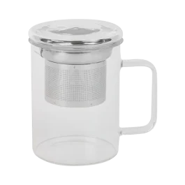 Theeglas met zeef en deksel - 45ml